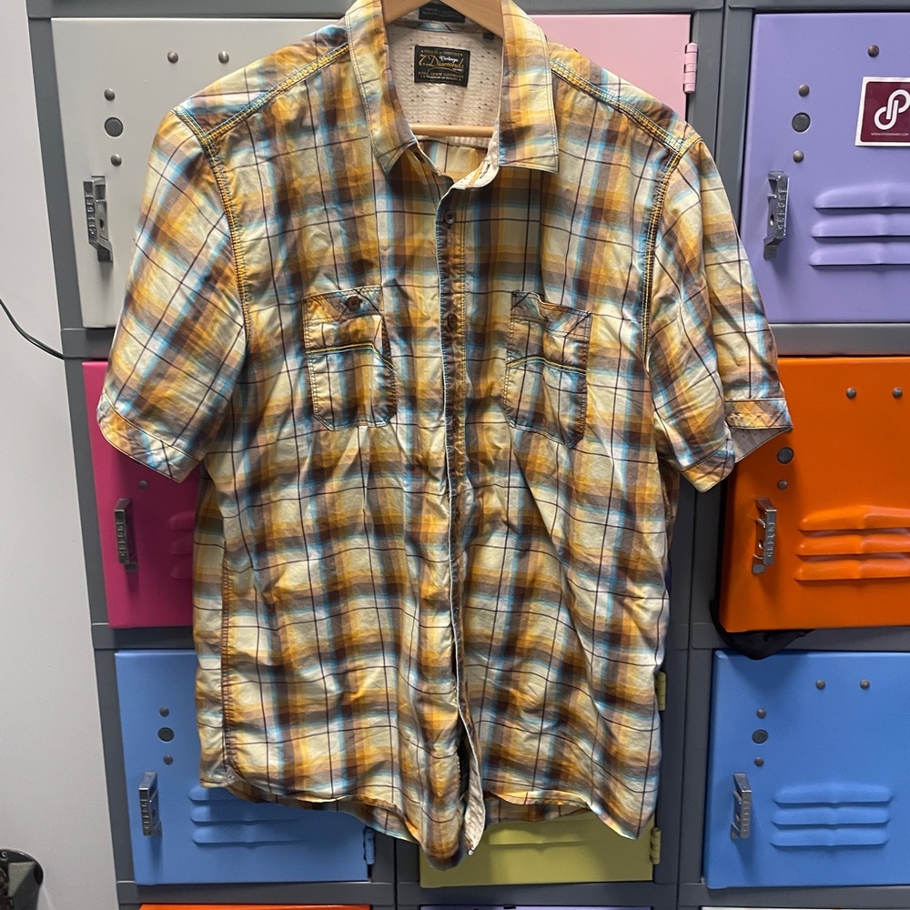 7 Diamonds Men's Casual Plaid Shirt, 2XL